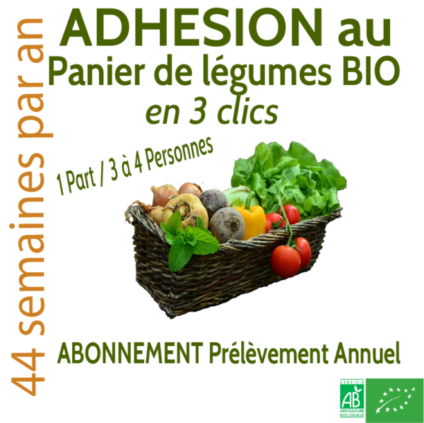 PANIER DE LÉGUMES 1 PART Prélèvement Annuel