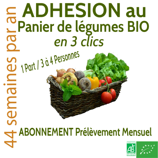 PANIER DE LÉGUMES 1 PART Prélèvement Mensuel