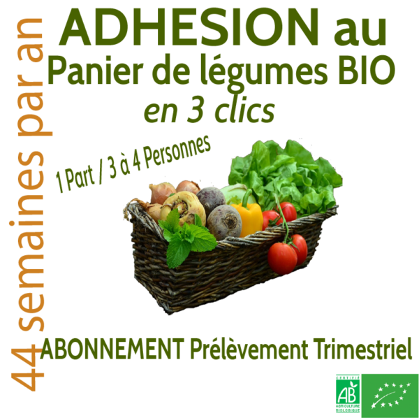 PANIER DE LÉGUMES 1 PART Prélèvement Trimestriel
